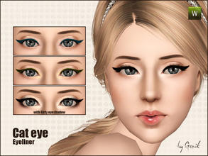 Sims 3 — Cat eye eyeliner by Gosik — New eyeliner for your female sims in every age (teens, adults and elders). It has 2