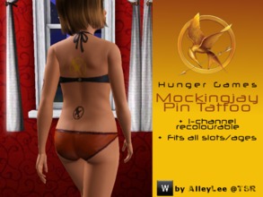 Sims 3 — Hunger Games Mockingjay Tattoo by AlleyLee by alleylee2 — Down with the Capitol! You can't fight in a revolution