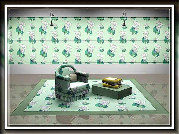 Sims 3 — marcorse_arum trio pattern by marcorse — A trio of arum lilies and their foliage in a random repeat pattern