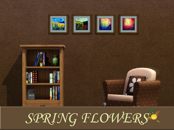 Sims 3 — evi  Sping Flowers by evi — Four paintings with flower/Spring theme