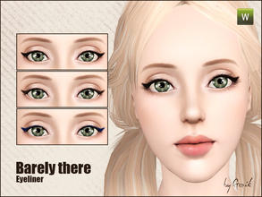 Sims 3 — Barely there eyeliner by Gosik — New eyeliner for your female sims in every age (teens, adults and elders). It