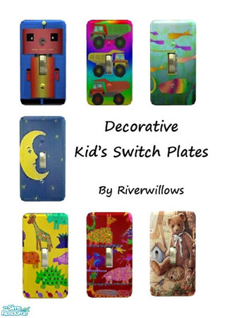 Sims 2 — Decorative Kids Switch Plates by Riverwillows — A nice set of child-themed switch plates, sure to go with any