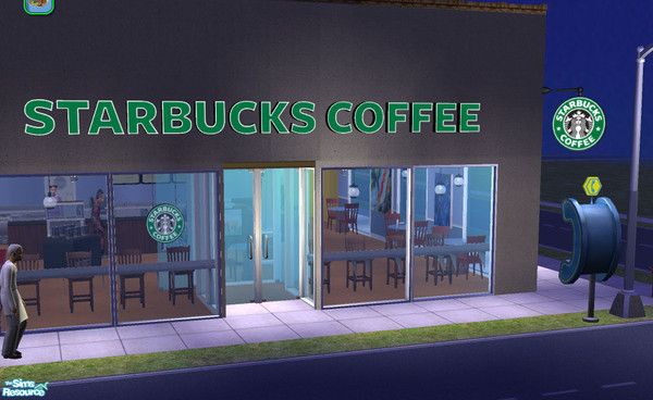 Sims 2 — Starbucks Coffee Lighted Shop Signs by kopah — 