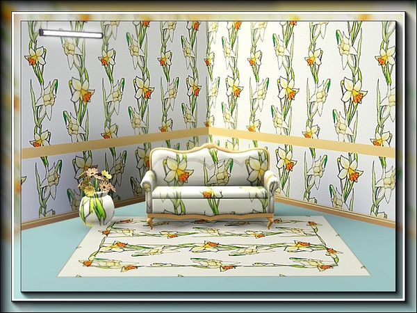 Sims 3 — marcorse_jonquls pattern by marcorse — Chains of delicate jonquils flowers form the basis of this vertical
