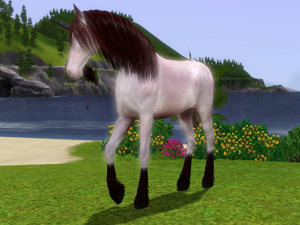 Sims 3 — Moonlight Mage by Tazm1n2 — A beautiful moonlight unicorn with a subtle show of red in his coat. Be careful