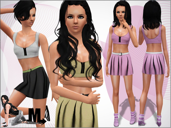 Sims 3 — Chosen by miraminkova — Let it be chosen! Wonderful everyday outfit. Includes high waisted belted skirt combined
