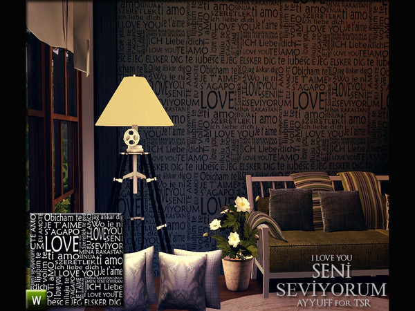 Sims 3 — Seni Seviyorum (I Love You) by ayyuff — word clouds pattern