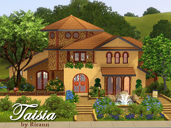 Sims 3 — Taisia by Rirann — 2 stories villa. A pool and a two-car garage included.