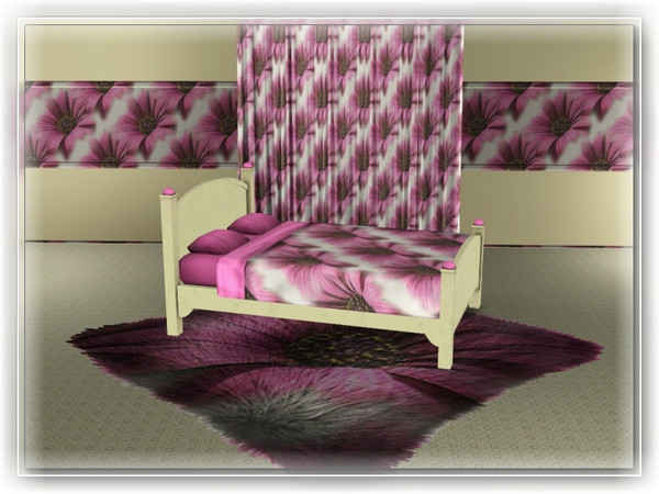 Sims 3 — marcorse_daisy glo pattern by marcorse — A purple gazania is the focus of this diagonal repeat pattern.