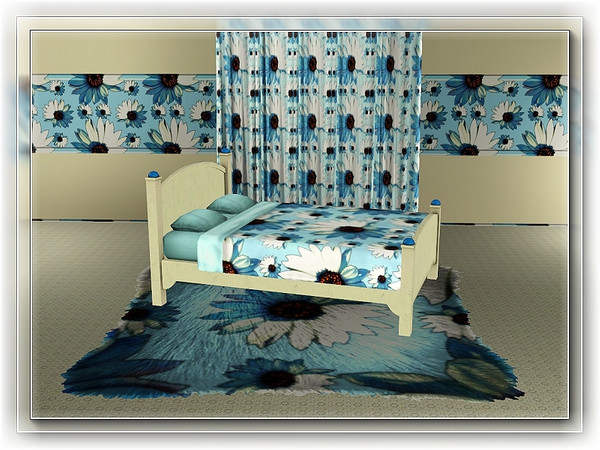 Sims 3 — marcorse_white gazania pattern by marcorse — White gazanias on a pale background. The ingame rendition is