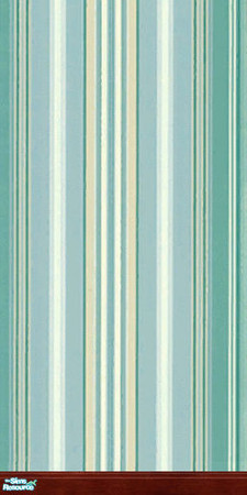 Sims 2 — Spring Stripes with Dark Wood Skirting by kaate — A fresh new paint in gentle blues combined with natural wood.