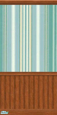 Sims 2 — Spring Stripes in Dark Wood by kaate — A fresh new paint in gentle blues combined with natural wood. Also