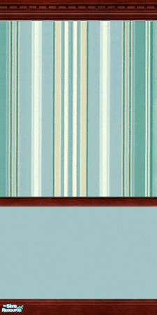 Sims 2 — Spring Stripes Calm in Dark Wood by kaate — A fresh new paint in gentle blues combined with natural wood. Also