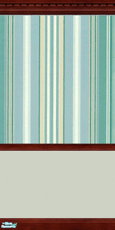 Sims 2 — Spring Stripes Original in Dark Wood by kaate — A fresh new paint in gentle blues combined with natural wood.