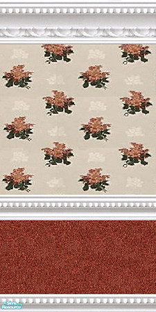 Sims 2 — jsf2WMBGRAutumnFloral by jsf — Bouquets of flowers on a light tan ground with an autumn colored base in white