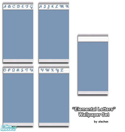 Sims 2 —  by alechan — Set of Alphabet wallpaper perfect for kid\'s room and Elementary Schools.