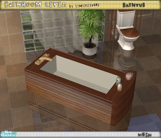 Sims 2 — S2S BathRoom Livia - BathTub - Mesh by sims2sisters — 