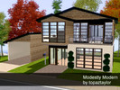 Sims 3 — Modestly Modern by topaztaylor — Modest bachelor pad for your sims. Open plan living downstairs (living area,