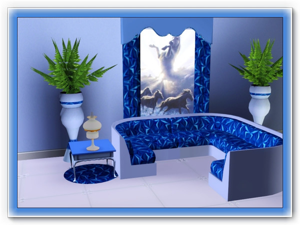 Sims 3 — marcorse_satin puff peacock pattern by marcorse — This is the peacock blue variation of my fabric texture, Satin