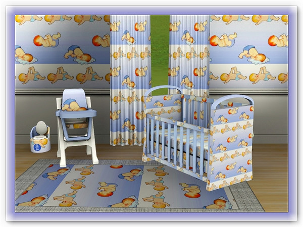 Sims 3 — marcorse_boy blue pattern by marcorse — A sweet nursery pattern, featuring baby boys in three poses.