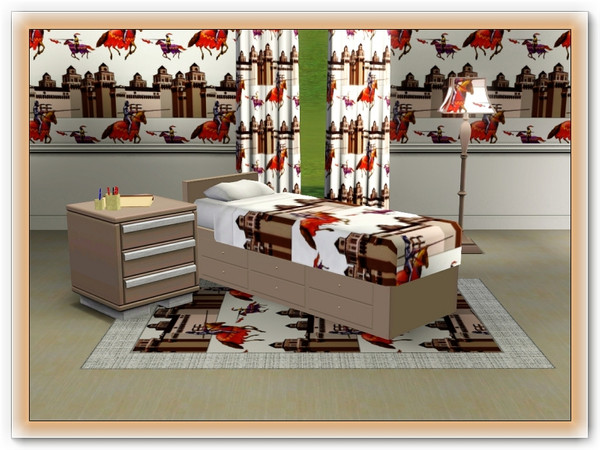 Sims 3 — marcorse_jousting pattern by marcorse — A pattern for a young boy's room, featuring jousting knights and a