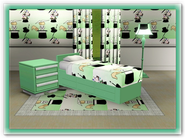 Sims 3 — marcorse_magix trix pattern by marcorse — A trio of images depicting magic tricks make up this pattern for a