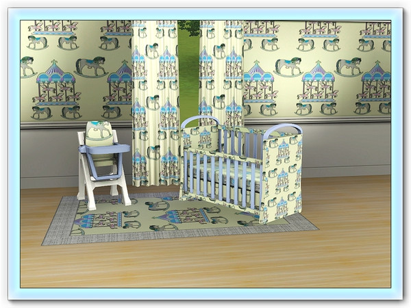 Sims 3 — marcorse_rocking horses pattern by marcorse — A gentle pattern for a blue nursery, featuring a carousel and blue