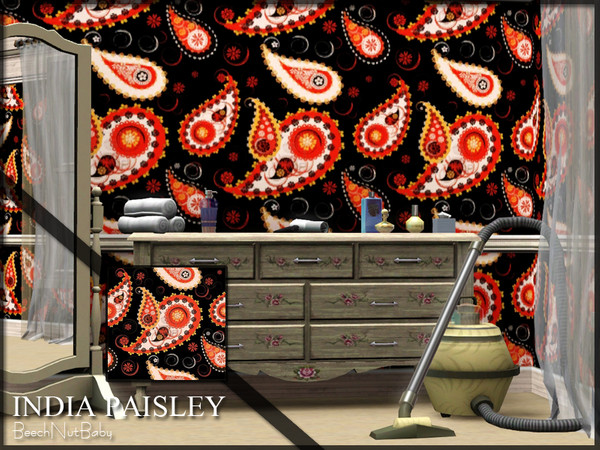 Sims 3 — India Paisley by BeechNutBaby2 — Paisley pattern with pretty colors that reminded me of Bollywood clothing!