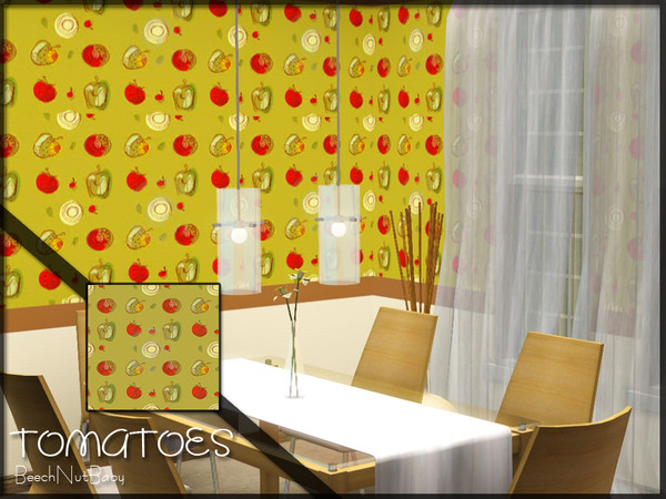 Sims 3 — Tomatoes by BeechNutBaby2 — A rustic tomato pattern for your kitchen!