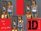 Sims 3 — One Direction tops by robin_rosina — Here are three One Direction print shirts I made with TSRW :) they are for