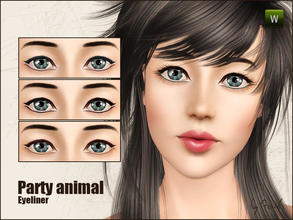 Sims 3 — Party animal eyeliner by Gosik — New eyeliner for your female sims in every age (teens, adults and elders). It