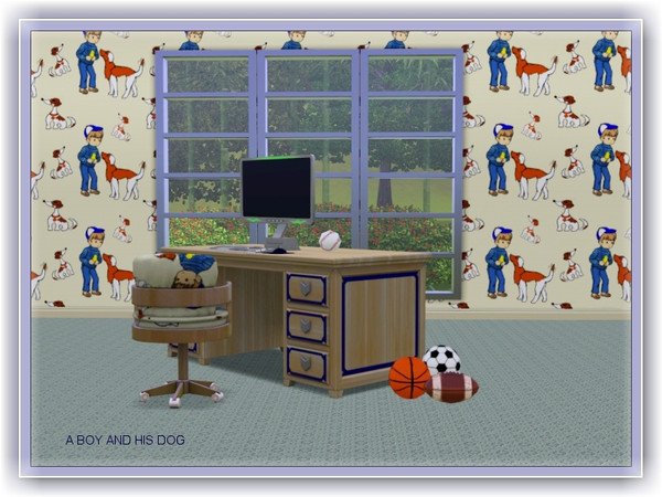 Sims 3 — a boy and his dog pattern by marcorse — A small boy and his eager dog prepare for some outdoor fun.