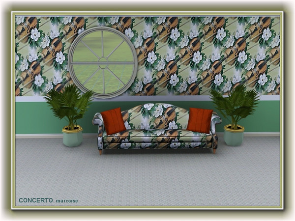 Sims 3 — Concerto pattern by marcorse — Concerto is a simple diagonal repeat pattern featuring a violin and white