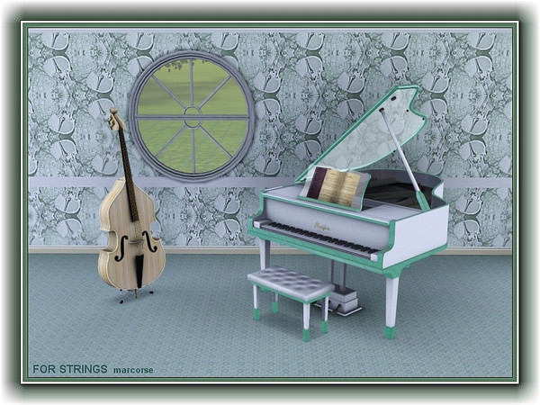 Sims 3 — For Strings pattern by marcorse — For Strings has as it's focus a stylised violin in a cross-over and reverse