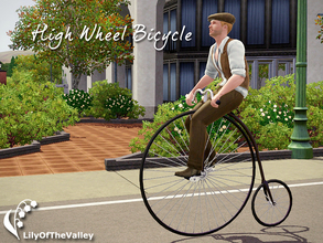 Sims 3 — High Wheel Bicycle by LilyOfTheValley — Enjoy your ride with this vintage bicycle! The set also includes a bike