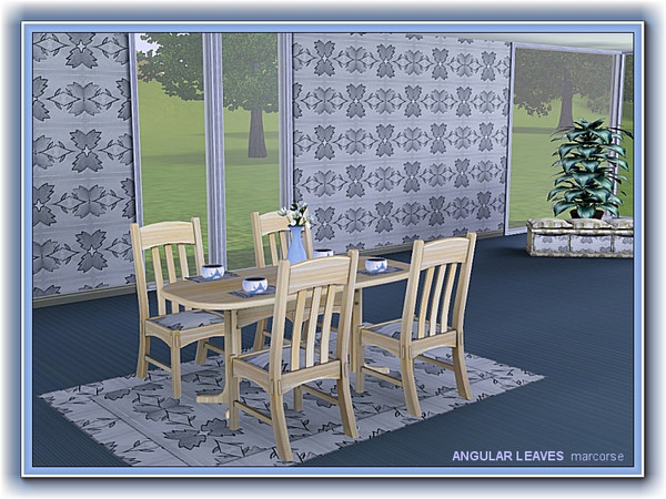 Sims 3 — Angular Leaves pattern by marcorse — Angular Leaves is a horizontal pattern of angular shapes resembling leaves.