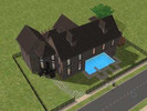 Sims 2 — Ogressing by Kennice2 — From the kitchen, we can see the swimming pool at the right side, and the beautiful
