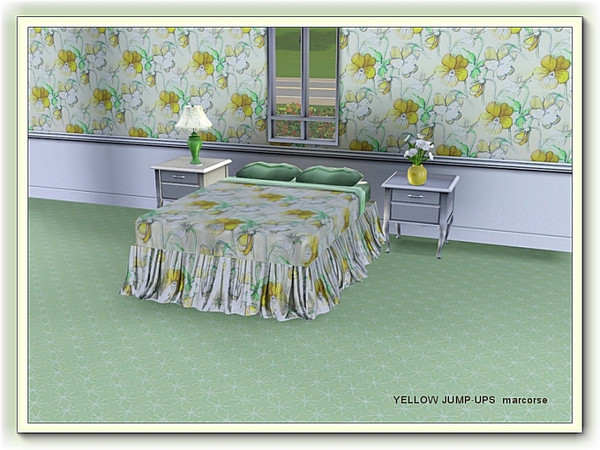 Sims 3 — Yellow Junp-ups pattern by marcorse — I've always known these little flowers as Johnny Jump-ups, but I have no