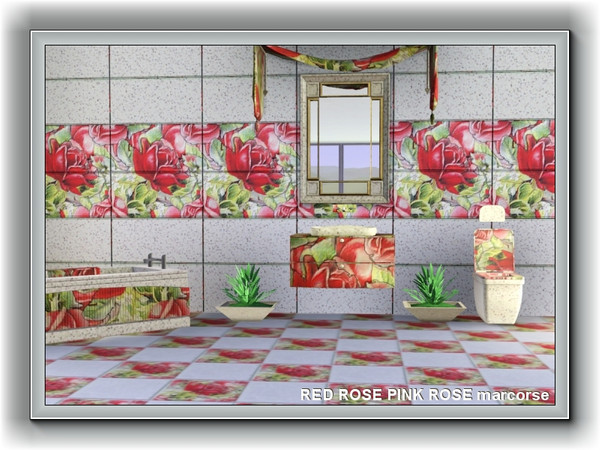 Sims 3 — Red Rose Pink Rose pattern by marcorse — Red and pink roses in glorious confusion in this allover repeat