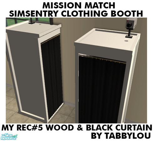 Sims 2 — TL - MM SimSentryClothingBooth Recolor05BlkWd by TabbyLou — My Recolor #5 Wood/Black Curtain in Recolor of Base