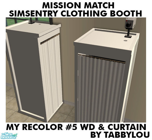 Sims 2 — TL - MM SimSentryClothingBooth Recolor05AllWd by TabbyLou — My Recolor #5 Wood/White Curtain in Recolor of Base
