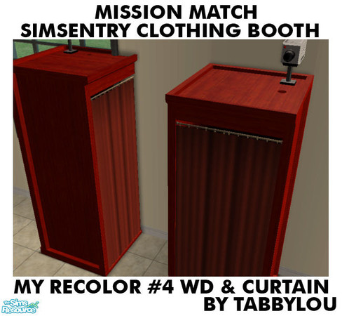Sims 2 — TL - MM SimSentryClothingBooth Recolor04AllWd by TabbyLou — My Recolor #4 Wood & Curtain in Recolor of Base