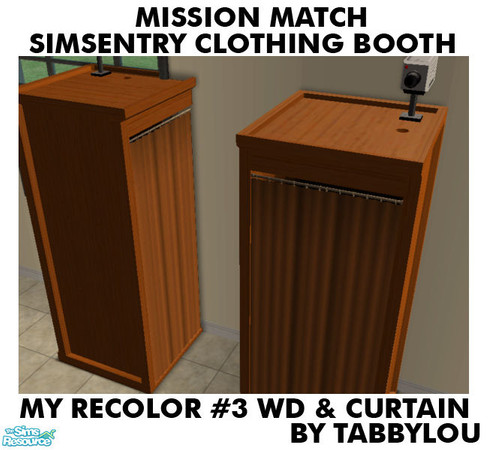 Sims 2 — TL - MM SimSentryClothingBooth Recolor03AllWd by TabbyLou — My Recolor #3 Wood & Curtain in Recolor of Base