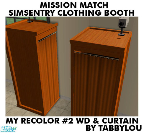 Sims 2 — TL - MM SimSentryClothingBooth Recolor02AllWd by TabbyLou — My Recolor #2 Wood & Curtain in Recolor of Base