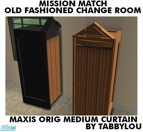 Sims 2 — TL - MM OldFashionedChangeRm OrigMedCurtain by TabbyLou — Maxis Original Medium Curtain for Booth in Recolors of