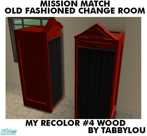 Sims 2 — TL - MM OldFashionedChangeRm MyRecolor04Booth by TabbyLou — My Recolor #4 Wood Booth in Recolors of Base Game, -