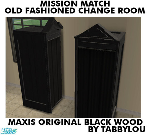 Sims 2 — TL - MM OldFashionedChangeRm OrigBlackBooth by TabbyLou — Maxis Original Black Wood Booth in Recolors of Base