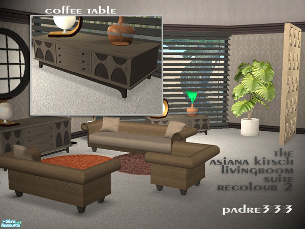 Sims 2 — Asiana Kitsch Recol 03 - Padre Asiana Coffeetable Recol003 by Padre — Asiana kitsch in light timbers, medium