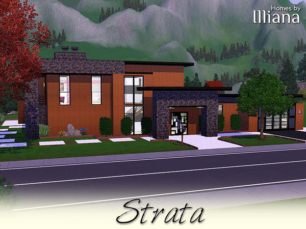Sims 3 — Strata - Modern Home by Illiana — This beautiful 3 bedroom, 2 bath home includes hot tub, pool, extensive