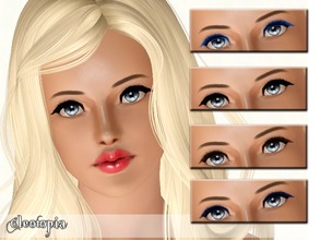 Sims 3 — Smokey Thick Eyeliner by Cleotopia — A new thick eyeliner. With CAS and Launcher Thumbnial, recolorable, for